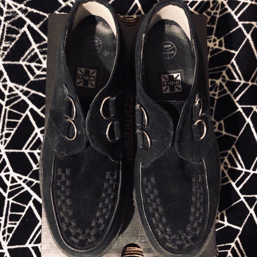 T.U.K. Black Suede Mondo Creepers size 10 womens